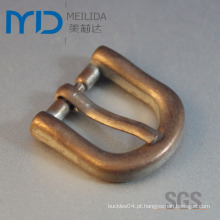 Small D Pin Buckles com Antique Gold Plating Cor para Sapatos, Cintos e Bolsas (20mmx20mm)